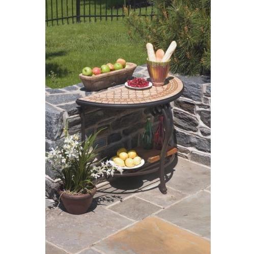 Alfresco Home Manchego Outdoor Half Moon Console Table - 20 Inch