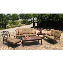 Darlee Santa Monica Cast Aluminum Patio Lounge Set With Cushions