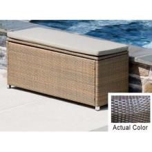 Alfresco Home Vento Wicker Outdoor Storage Bench, Rectangular - Java