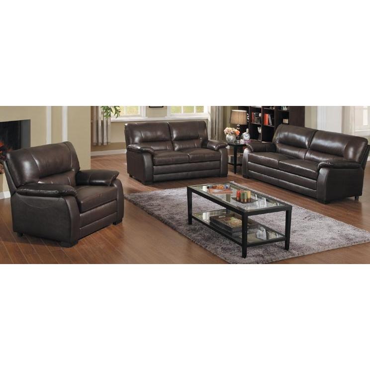 Abbyson Living Bliss Dark Brown Leather Sofa, Loveseat, And Chair - Dark Brown... by Abbyson Living