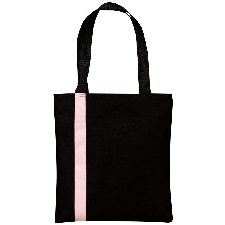 Port Authority - Vertical Stripe Canvas Tote Bag One Size Fits All - Black/Pink