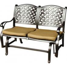 Darlee Nassau Cast Aluminum Loveseat Glider With Cushions