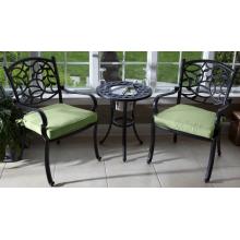 Alfresco Home Delluva Weave 21 Inch Round Bev Cooler Side Table Set - Antique Fern Finish