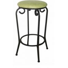 International Caravan 28 Inch Round Iron Barstool With Jave Micro-Suede Cover, Set Of 2 - Sage