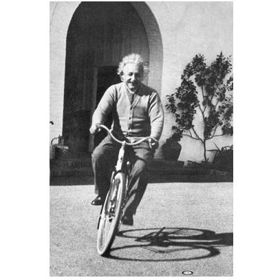 ALBERT EINSTEIN- ON BICYCLE (20 In. By 36 In.) - Print