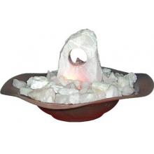 Alpine Gemstone Fountain - Rose Bowl With Rose Quartz Rock Fountain