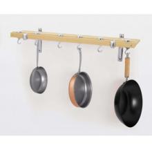 Natural Wood Innovative 36 Inch Dual Track Wall Kitchen Rack