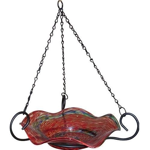 Alpine Glow In The Dark Hanging Birdbath- Red