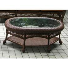 North Cape Cambridge Resin Wicker Coffee Table (with Glass Top) - Antique Wash