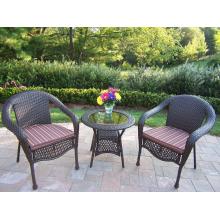 Oakland Living Resin Wicker 3 Piece Set With Cushions
