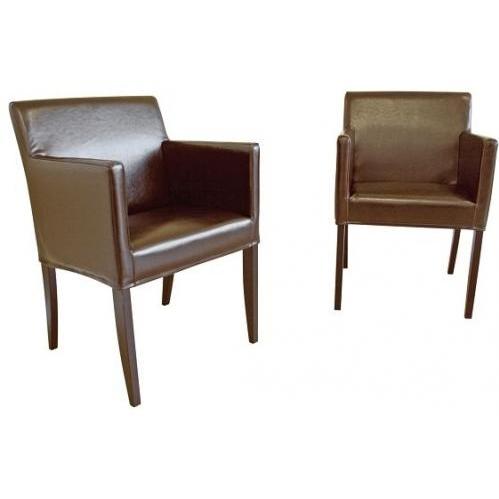Shonn Dining Chair With Arm In Dark Brown.