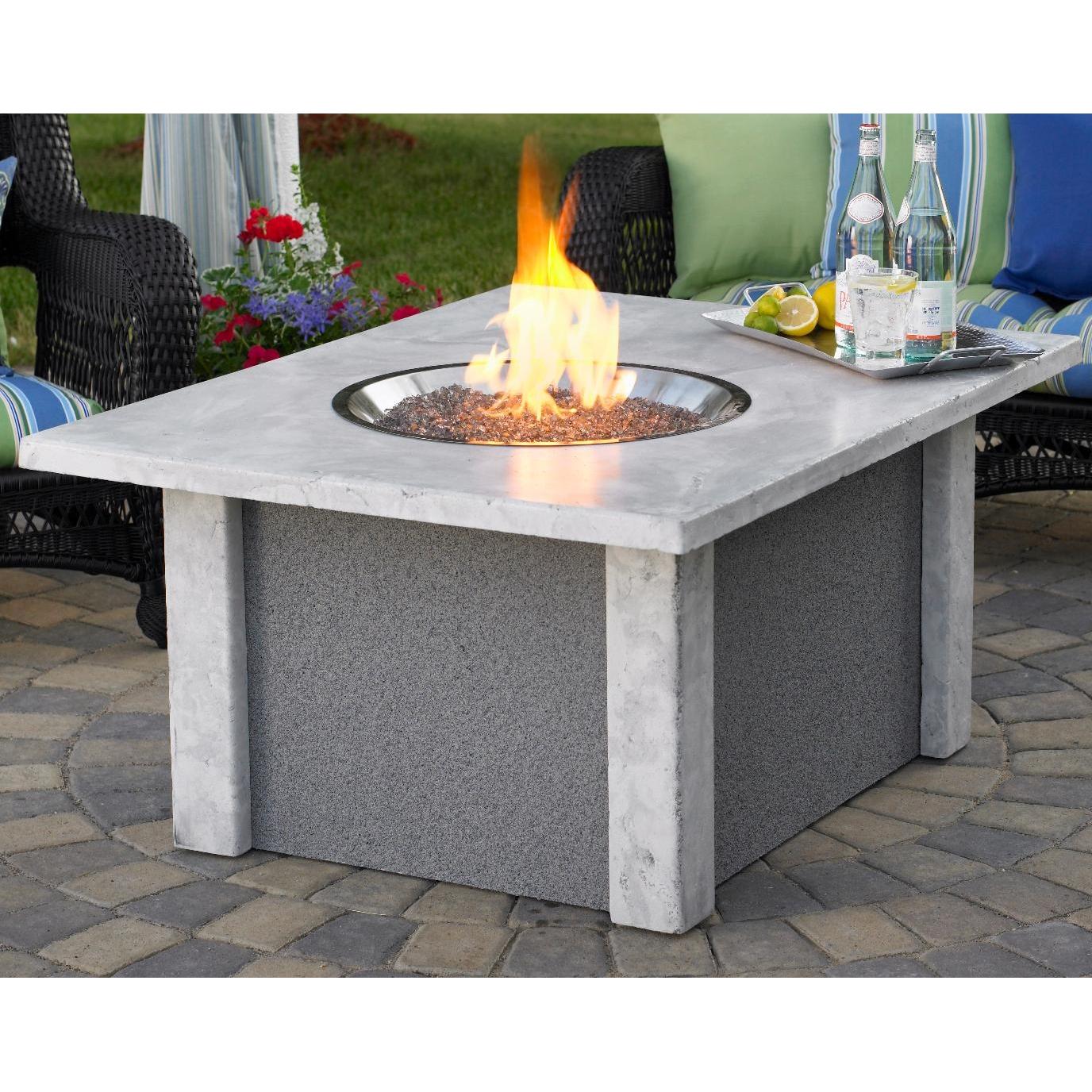 Outdoor GreatRoom Company San Juan 48 Inch Fire Pit Coffee Table In Ameristone Grey - Propane