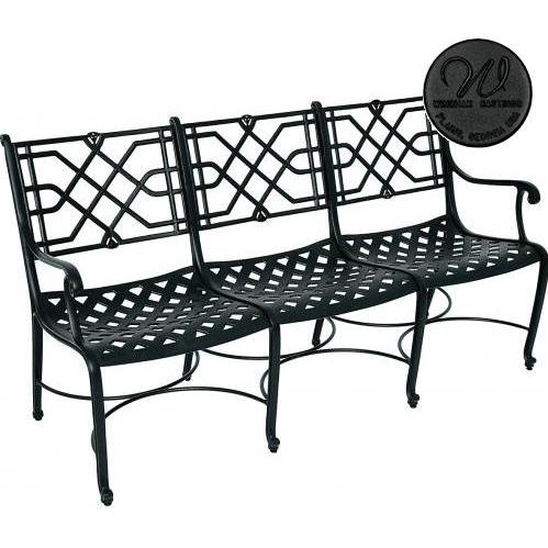Windham Castings Abbey Triple Settee Frame Only, Black