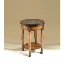 Powell Furniture Antique Shoppe Round Accent Table With Display Shelf