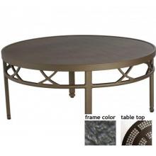 Hudson-Tanjor 42 Inch Aluminum Round Conversation Table - Aluminum Partial Pattern With Scavo Iron Frame