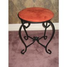 International Caravan Iron Vanity Stool With MicroSuede Seating - Terra Cotta