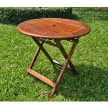 International Caravan Acacia Wood Round Folding Table - Stain