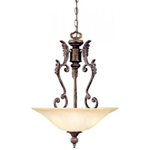 Claiborne Collection Hanging Globe Fixture In French Bronze Finish - 3 Bulbs