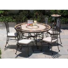 Alfresco Home Compass Outdoor Dining Table Set - 60 Inch Round