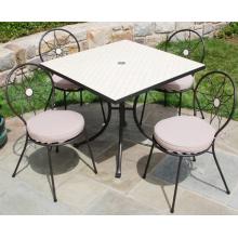 Alfresco Home Pina Colada Tile 35.5 Inch Square Table Cafe Group