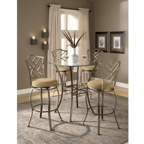 Cheap Hillsdale Brookside 5 Piece Bar Height Bistro Table Set With Hanover Stools