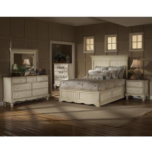Hillsdale Wilshire Antique White 4 Piece Storage Platform Bedroom Set - Queen - 1172STGBQRSET4 Hillsdale Wilshire Antique White 4 Piece Storage Platform Bedroom Set - Queen - 1172STGBQRSET4