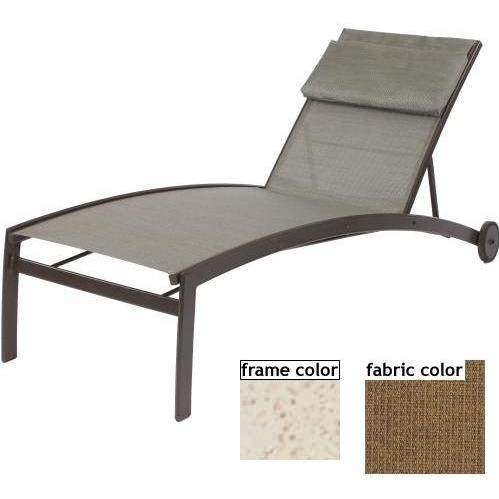 Suncoast Vision Sling Chaise Lounge With Wheels - Pebble Frame And Raku Fabric