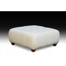 Diamond Sofa Zen Collection All Leather Tufted Square Cocktail Ottoman - White
