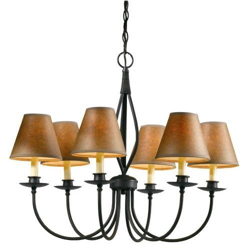 Urban Colonial Collection Chandelier In Rust Finish - 6 Bulbs