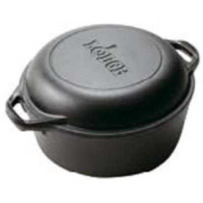 Lodge Logic 5 Qt. Double Dutch Oven And Casserole/ Skillet Cover