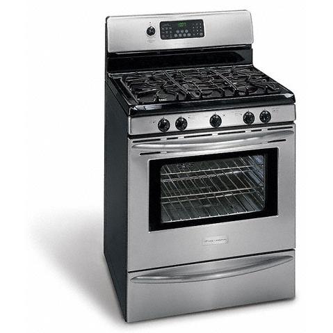 Frigidaire Gallery Series GLGF386DB 30" Freestanding Gas Range with 5 Sealed Burners & SpeedBake Convection System: Black