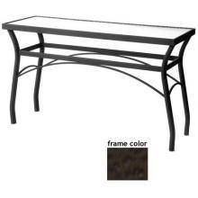 Sterling 18 X 54 Inch Aluminum Rectangle Console Table - Aluminum Plank-Wood Pattern With Terra Frame