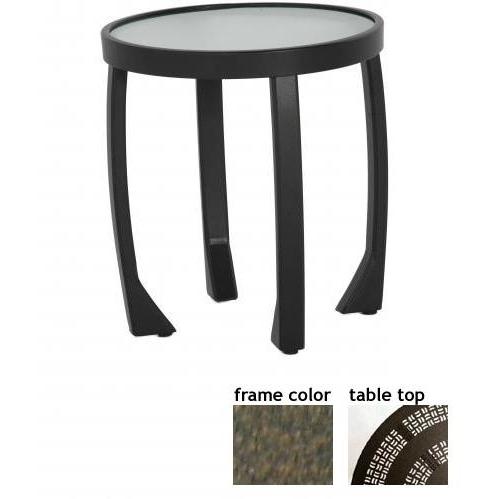 Tribeca 18 Inch Aluminum Round Side Table - Aluminum Partial Pattern With River Rock Frame Picture