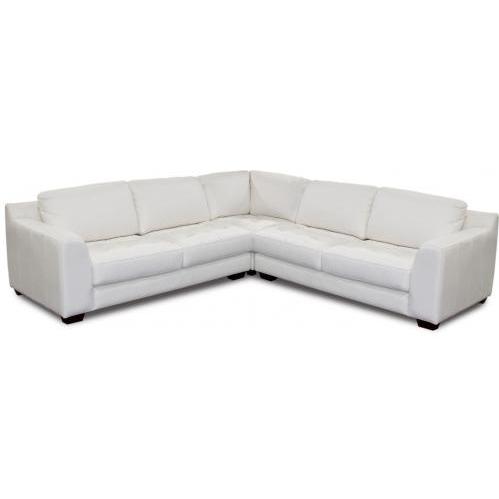Cheap Diamond Sofa Zen Collection 3 Piece Arm Sectional With Square Corner Chair - White