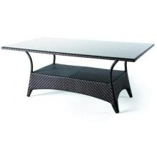 Domus Ventures Dawn Rectangular Resin Wicker Dining Table (with Glass Top)
