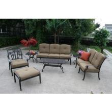 Darlee Palm Springs Cast Aluminum Patio Lounge Set With Coffee & End Tables