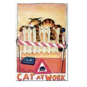Alex: Cat At Work Poster Print