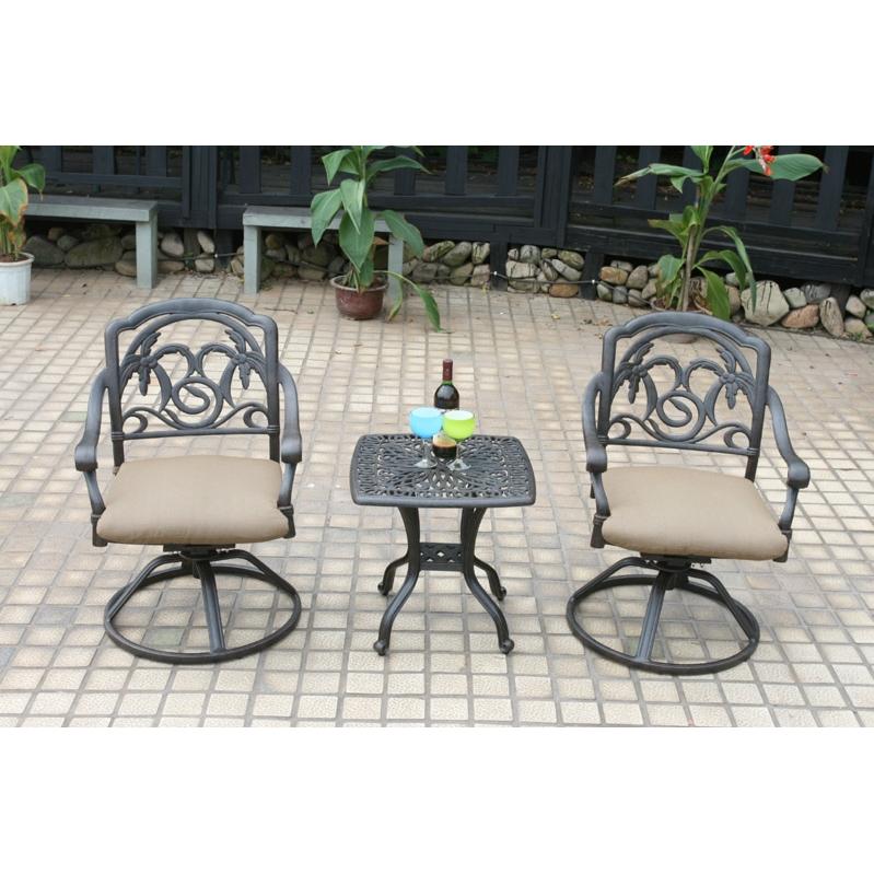 Cast Shadows Cast Aluminum Patio Bistro Set - Standard Cushion(s)