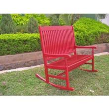 International Caravan Acacia Wood Traditional Porch Rocker - Red