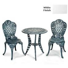 Meadow Decor Valentino Cast Aluminum Patio Bistro Set - White Finish