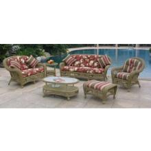 North Cape Montego Resin Wicker Patio Lounge Set With Coffee Table And End Table - Seagrass