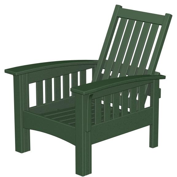 Poly-Wood Recycled Plastic Wood Mission Lounge Chair - Cushion Included
