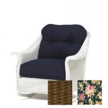 Lloyd Flanders Embassy Rocker With Bark Finish And Cardinet Fabric .