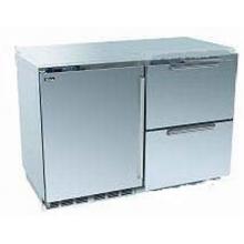 Perlick Freestanding Freezer And Refrigerator With Solid Stainless Door And Stainless Drawers