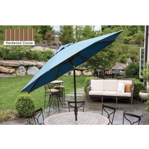 Treasure Garden Outdoor Market Umbrella With Crank And Single Wind Vent, 9 Foot Ft - Hardwood Cocoa