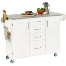 Home Styles Large Kitchen Cart With Granite Top - Salt & Pepper/White