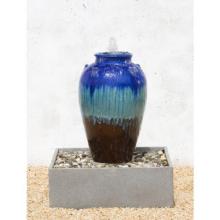 Campania Glazed Large Water Jar Fountain - Square Basin