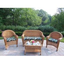 Oakland Living Resin Wicker 4 Piece Seating Set With Cushions