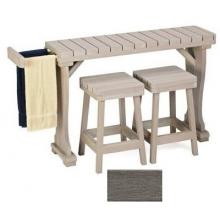 A&B Accessories Recycled Plastic Spa Towel Tub Table 34 Inch Coastal Gray