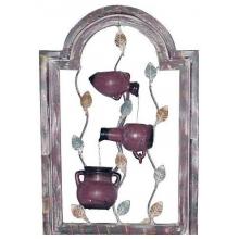 Alpine Wall Fountain With 3 Small Pots - Old Rose